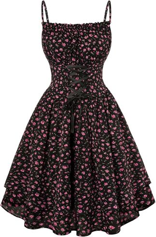 Scarlet Darkness Summer Sundress for Women Floral Sleeveless Spaghetti Strap Dress in Saudi Arabia