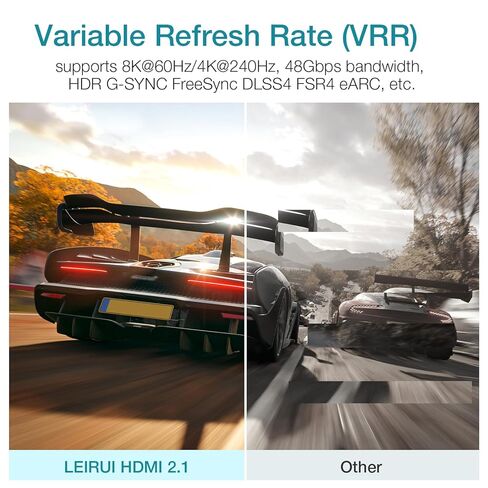 Certified HDMI Cable 2.1, VW-1 8K HDMI Cable, 48Gbps Flexible HDMI 2.1 Cable Supports 8K@60Hz 4K@240Hz 144Hz 120Hz, HDR VRR G-SYNC eARC DLSS FSR HDCP 2.3 for Xbox/PS5/Sonudbar/Apple TV/PCs (6.6ft) in Saudi Arabia