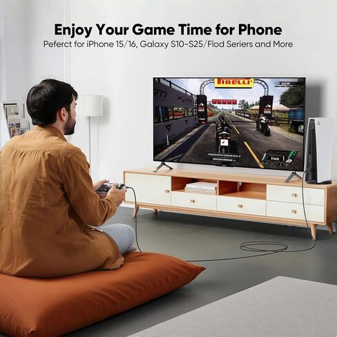 كابل USB C إلى HDMI بطول 10 أقدام، 4K@30 هرتز Thunderbolt 4 متوافق مع iPhone 16/15 Pro/Max، MacBook Pro/Air، iPad Pro/Air، Galaxy S25 إلى S9، Dell XPS، Surface Pro، Steam Deck والمزيد in Kuwait