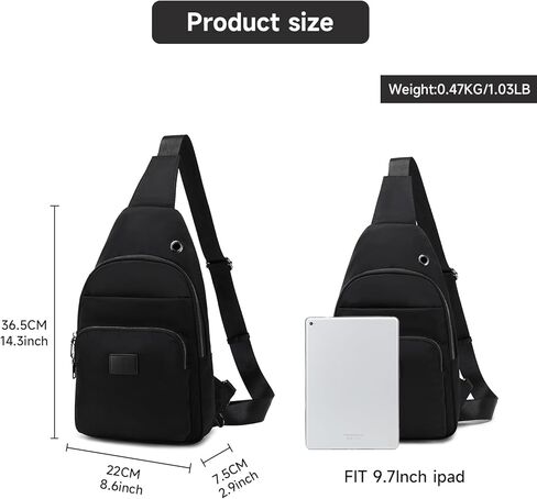 Crossbody Bags for Women Men Trendy Sling Bag Backpack Casual Chest Bag with Convertible Shoulder Strap Black in Saudi Arabia