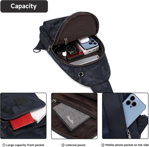 Crossbody Bags for Women Men Trendy Sling Bag Backpack Casual Chest Bag with Convertible Shoulder Strap Black in Saudi Arabia