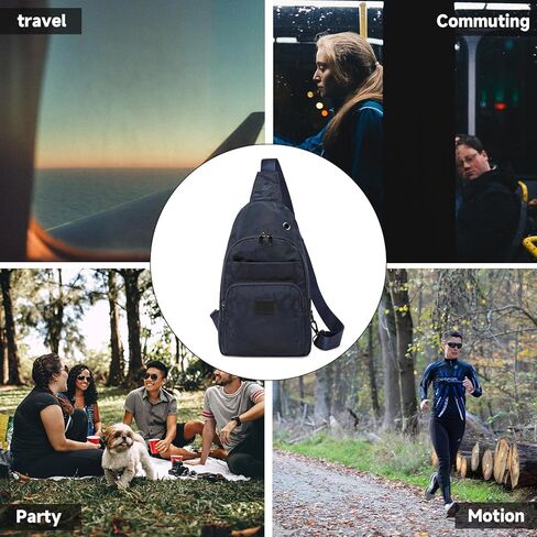 Crossbody Bags for Women Men Trendy Sling Bag Backpack Casual Chest Bag with Convertible Shoulder Strap Black in Saudi Arabia