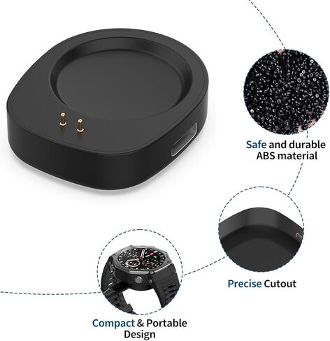 Charging Base for Amazfit Helio Strap/T-Rex 3 / Balance 2 Smart Watch Chargers, 3.3ft USB Type-A Charger & Type-C Replacement Charging Dock for Amazfit Helio Strap & Watch Accessories in Saudi Arabia