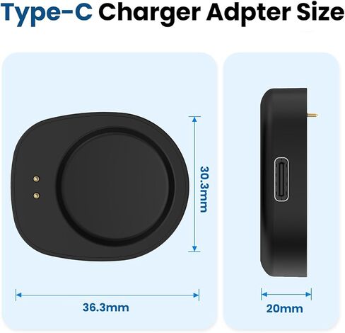 Charging Base for Amazfit Helio Strap/T-Rex 3 / Balance 2 Smart Watch Chargers, 3.3ft USB Type-A Charger & Type-C Replacement Charging Dock for Amazfit Helio Strap & Watch Accessories in Saudi Arabia