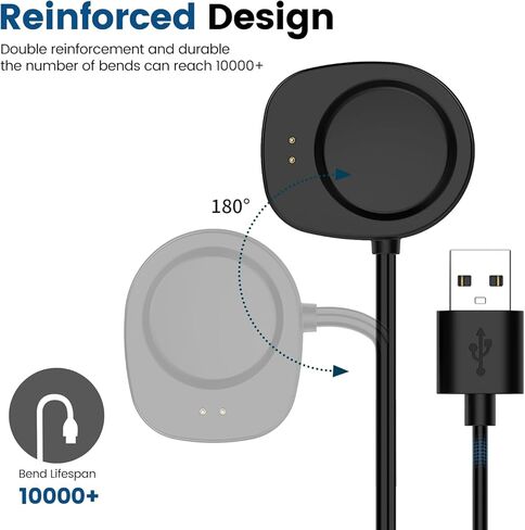 Charging Base for Amazfit Helio Strap/T-Rex 3 / Balance 2 Smart Watch Chargers, 3.3ft USB Type-A Charger & Type-C Replacement Charging Dock for Amazfit Helio Strap & Watch Accessories in Saudi Arabia