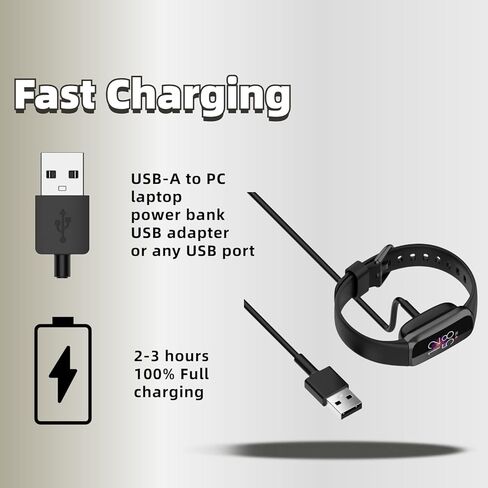 شاحن متوافق مع Fitbit Charge 6/Charge 5/Luxe، كابل شحن USB-A مغناطيسي بديل للساعة الذكية 3.3 قدم/1 متر in Kuwait