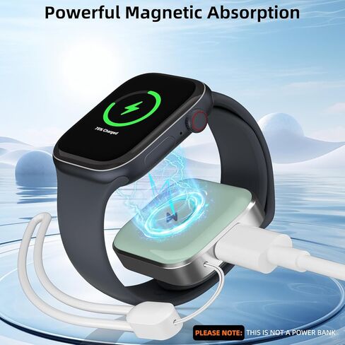 iMangoo لشاحن Apple Watch USB C Ultra 3 2 1 Series 11 10 9 8 7 6 5 4 SE، محول شحن مغناطيسي 5 وات للسفر بالسيارة يجب أن يحتوي على منفذ USBC محمول من النوع C لساعة لاسلكية iWatch Mint in Saudi Arabia