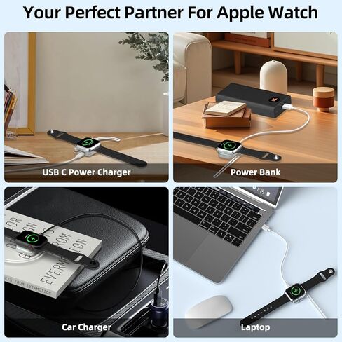 iMangoo لشاحن Apple Watch USB C Ultra 3 2 1 Series 11 10 9 8 7 6 5 4 SE، محول شحن مغناطيسي 5 وات للسفر بالسيارة يجب أن يحتوي على منفذ USBC محمول من النوع C لساعة لاسلكية iWatch Mint in Saudi Arabia