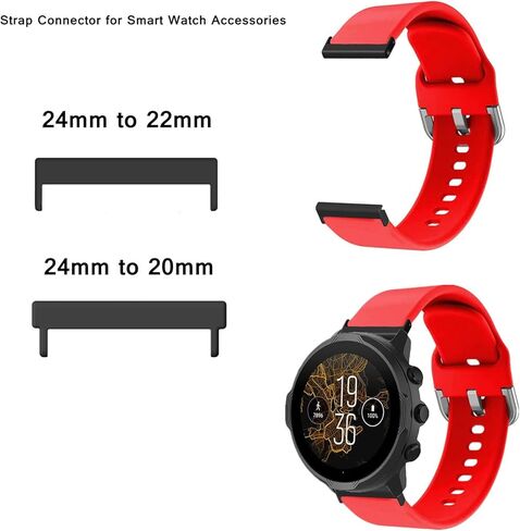 1 Pair 24mm to 22mm 24mm-20mm Watch Band Adapter Connectors for Smart Watch Strap Accessories in Saudi Arabia