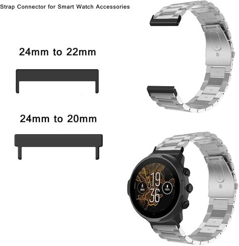 1 Pair 24mm to 22mm 24mm-20mm Watch Band Adapter Connectors for Smart Watch Strap Accessories in Saudi Arabia