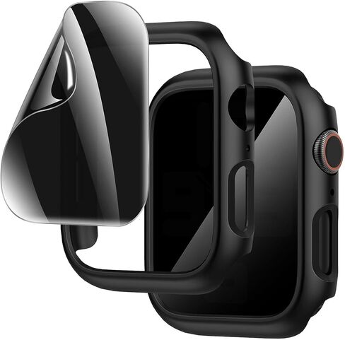 حافظة Suoman 2+2 لساعة Apple Series 11/10 مقاس 46 مم، [مضادة للظهور] واقي شاشة ناعم للخصوصية من مادة TPU + غطاء حماية صلب من البولي كربونات لساعة iWatch 46 مم in Kuwait