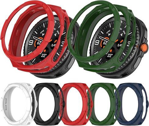 5-Pack Screen Protector for Samsung Galaxy Watch 8 Classic 46mm Smartwatch Case, Full Edge Case with Bezel Ring Protective Cover Frame Shell in Saudi Arabia