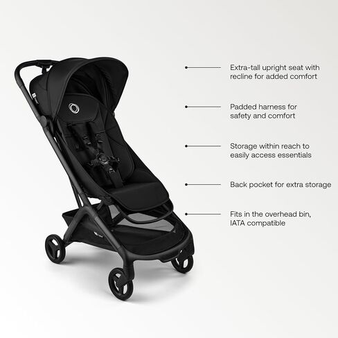 Bugaboo Butterfly 2 Travel Stroller Bundle – Ultra-Compact Stroller (Black) + Transport Bag + Safety Bar – Airplane-Friendly, Lightweight & Travel-Ready in Saudi Arabia