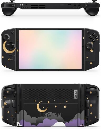 ZOOMHITSKINS غلاف ألعاب لامع متوافق مع Lenovo Legion Skin، Cloud Moon Gold Sky Star Pastel Galaxy Lunar Moonlight Daydream، غلاف ملصق من الفينيل بطول 3M، صنع في الولايات المتحدة الأمريكية in Kuwait