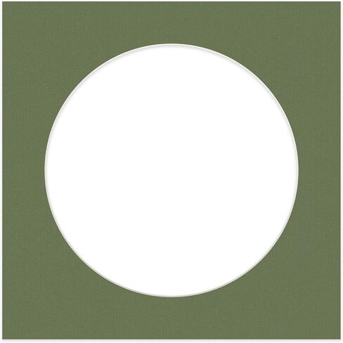 قطع مشطوفة مقاس 17 × 17 لصور مقاس 13 × 13 - فتحة لوحة حصيرة صور على شكل دائرة خضراء مقطوعة مسبقًا - غير لامعة خالية من الأحماض لحماية صورك - قطع مشطوفة للصور العائلية، حزمة من مجموعة عرض لوحة واحدة in Saudi Arabia