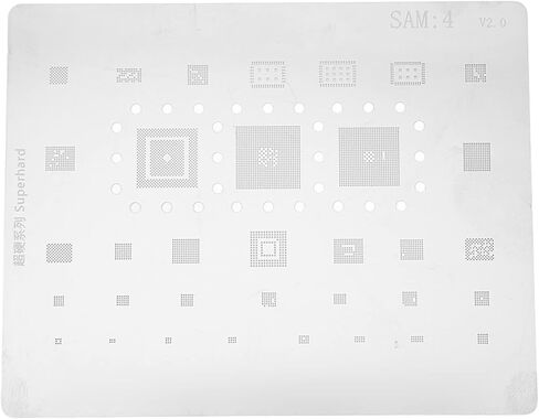 Aramox Phone CPU BGA Reballing Stencil، قالب BGA Reballing من الفولاذ المقاوم للصدأ لسلسلة A520، S5mini، تصميم مدمج لسهولة الحمل in Saudi Arabia