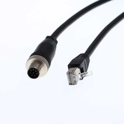 DRRI M12 A-Code 8pins Male to RJ45 Ethernet Cat6 Cable for Cognex Industrial Camera (3M) in Saudi Arabia