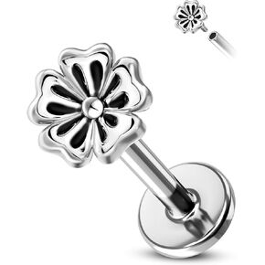 COCHARM Cute Daisy Flower Helix Conch Cartilage Earring Stud 16g 8mm Helix Cartilage Piercing for Women Silver Threaded Dainty Helix Conch Cartilage Jewelry