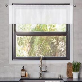 Semi Voile White Sheer Curtains 84 Inches Long 2 Panels Rod Pocket Window Treatment for Living Room Bedroom Dining Room(White 42" W x 84" L)
