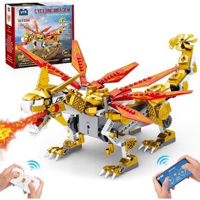 EDUCIRO STEM Project Dragon Building Toys (512PCS), Educational Christmas Birthday Gift idea for Kids Boys Girls 8-12-14, Remote Control & APP Programmable Coding Dragon Building Kit