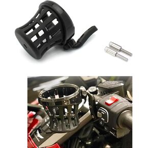 RUNNING PANTHER Motorcycle Handlebar Drink Cup Holder Plated and Rubber Chrome/Black Mount for Harley Davidson Passenger Water Bottle Holder with Mesh Basket for Honda Goldwing GL 1800 (102/142 MM)