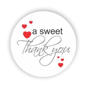 A Sweet Thank You Stickers - Wedding Stickers - Anniversary Stickers - Favor Stickers - Heart stickers - Sweet Thank you stickers