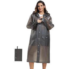 SaphiRose 1pack Reusable EVA Rain Ponchos for Adults-Extra Thick Heavy Duty Rain Jackets Unisex Raincoats with Hood