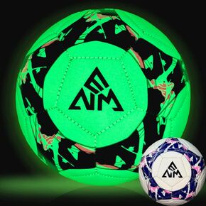 Miggrod Glow in The Dark Soccer Ball Size 5, Light Up Soccer Ball Luminous Soccer Balls for Day&Night Games, Indoor/Outdoor Training Gifts for Men Youth and Adult