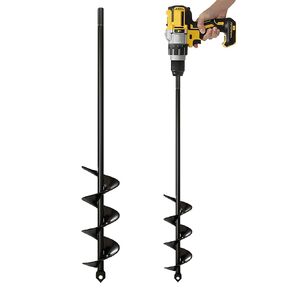 K-Brands Auger Drill Bit for Planting – 1.8 x 14.6 Inch - Garden Spiral Hole Drill Planter for Bulb Planting, Bedding Plants, Umbrella Holes - 3/8 Inch Hex Drive Drill