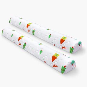 [2-Pack] Premium Foam Bed Bumpers for Toddler, Non-Slip Bed Rails for Toddlers for Twin, Queen, King Beds, Machine Washable Bumpers Cover for Easy Care.