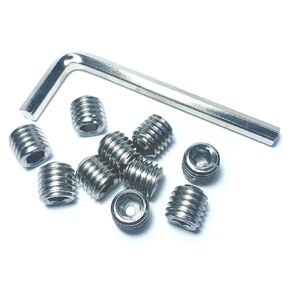 ZDingTech 10PCS Set Screws 1/2-13 x 1/2 Set Screw 304 Stainless Steel Allen Head Hex Hexagon Socket Set Screws with 1/4" Allen Wrench,Set Grub Screws Hex Allen Head Socket Set Screws.(1/2" Length)