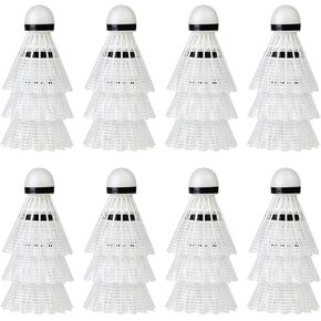 Furlihong Badminton Shuttlecocks - 24 Pack Nylon Feather Birdies for High Speed, Durability, and Stability, for Indoors & Outdoors Practice (White) in Kuwait