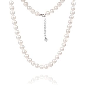BURLAP LIFE Freshwater Cultured AAA Quality Genuine Real Pearl Strand Necklace for Women Fine Jewelry Valentine's Day Gifts for Her 16inch 6.0-6.5mm