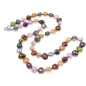 Women's Pearl Necklace 7-8mm Multicolor Freshwater Cultured Pearl Necklace for Women, Real Pearl Necklace Length 16In 17In 18In 19In 20In 21In and 28In