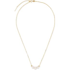 Caellia 18K Gold Plated Freshwater Pearl 3 Pearl Necklace, Simple Everyday Jewelry, Gift For Women