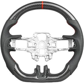Hydro-Dip Carbon Fiber Steering Wheel Fit For 2015-2017 Mustang EcoBoost GT Shelby-Mustang GT350 GT350R 2.3L 5.0L No Heated-JIANGGAI