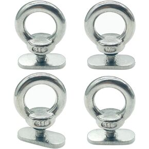 LEQMG Kayak Track Mount Tie Down Eyelet Rail,316 Stainless Stee,Canoes,Boats,Ropes Accessories(4 Pack)