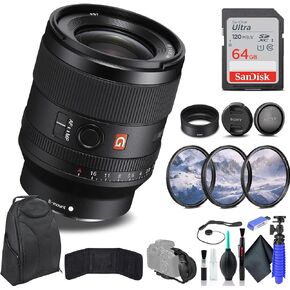 Sony FE 35mm f/1.4 GM Lens SEL35F14GM, Filter Kit, Backpack, 64GB Card, Card Reader, Flex Tripod, Memory Card Wallet, Cap Keeper, Cleaning Kit, Hand Strap, and More in Kuwait