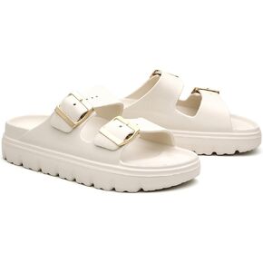 Women's Double Buckle Adjustable EVA Slide Sandals