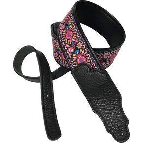 Franklin Strap - 2.5'' Retro Folk Deluxe Guitar Strap - Premium Leatherette Backing - Available in 4 patterns