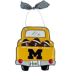 University of Michigan Wolverines Ceramic Ball Ornament - Team Logo & Nutcracker Design w/Ribbon & Bells by Magnolia Lane - Christmas Decoration, Gift for U of M Students, Alumni - for Home, Dorm