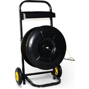 Heavy Duty Strapping Dispenser for 8" x 8" Poly and Steel Strapping -Strapping Cart with Spacious Tray for Strapping Tool Seals and Gloves