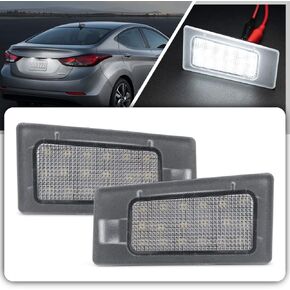 License Plate Lights Full LED Number Plate Lamp Assembly Compatible with Hyundai Elantra Accent Elantra Coupe with Kia Forte Error Free Led Rear Tag Lights OEM