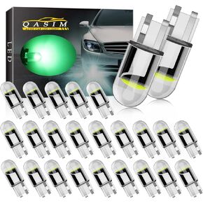 Qasim T3-1/4 Wedge Base bulbs 2825 194 LED Car Light Bulb Ultra Bright T3.25 Miniature Wedge Retrofit for Car/Motorcycle Interior Dome/Map/License Plate Lights 12V DC (Pack of 25,Xeon White)