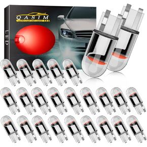 قاسم T3-1/4 لمبات قاعدة إسفين 2825 194 LED لمبة إضاءة السيارة فائقة السطوع T3.25 تحديث إسفين مصغر للسيارة/الدراجة النارية قبة داخلية/خريطة/لوحة ترخيص أضواء 12 فولت تيار مستمر (عبوة من 25، زيون أبيض) in Kuwait