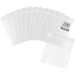 Golden State Art, 2" x 2" (200 Count) Clear Plastic Zip Bags, 3 Mil Thick Mini Reclosable Ziplock Bags for Pill, Beads, Screws, Packaging