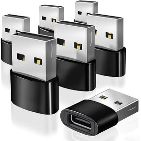 NXVX 7-Pack USB-C to USB Adapter: Type C Female to USB Male OTG Charging Converters | Compatible with iPhone 15, 14, 13, Pro Max, iPad Air, Samsung Galaxy S24, S23, Ideal for Apple Watch, AirPods Car