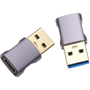 USB C to USB Adapter 2 Pack,Type C Female to USB A Male Converter Block,for Apple Watch iPhone 15 Pro Max Charger Adapter,3.0 Supports Fast Charging Data Transmission (Violet)