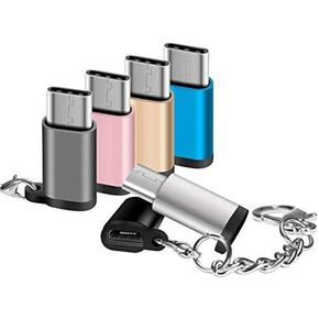 USB Type C Adapters 6 Pack Micro USB Female to USB C Male Charger Android Converter Cable Connector Keychain Adapter Fit Samsung Galaxy S10 S9 S8 Plus Note 10 10+ 9 8 LG V40 V30 G7 G6 Moto Z3 Pixel XL