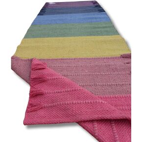 Jaipur Art & Rugs Cotton Yoga Rug - Eco-Friendly Hand-Woven Thick Mat (24"x72"x5mm) for Everyday Fitness at Home - Comfortable & Extra-Long